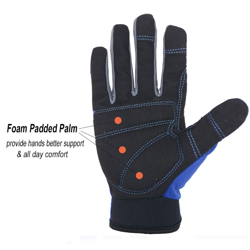 Foam Padded Knuckle Work Gloves