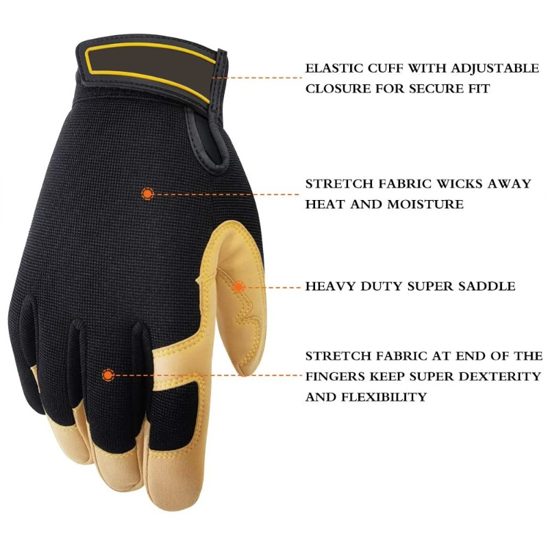 Professional Leather Palm Work Gloves