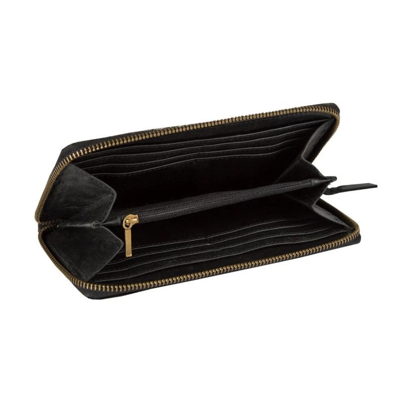 Hair-On Cowhide Leather Zip Wallet