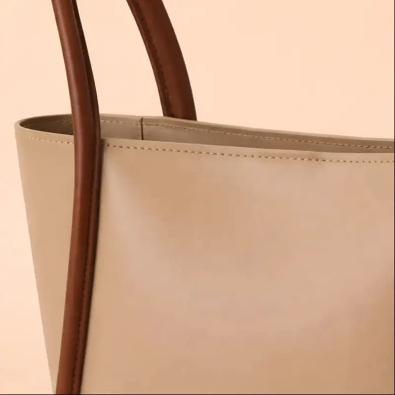 Elegant Beige Women’s Tote Handbag with Matching Pouch
