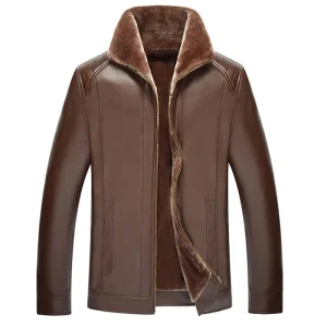Men’s Brown Shearling Leather Jacket