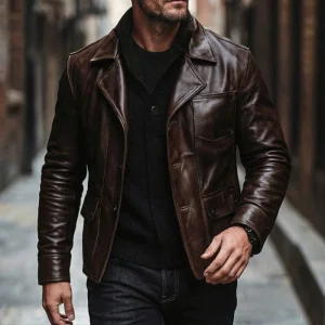 Men’s Premium Leather Blazer Jacket