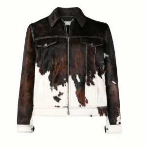 Cowhide Leather Panel Jacket