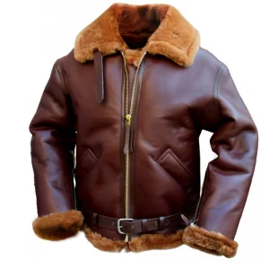 Men’s  Shearling Leather Aviator Jacket