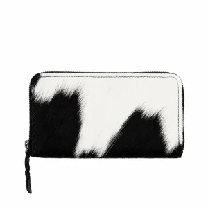 Hair-On Cowhide Leather Zip Wallet