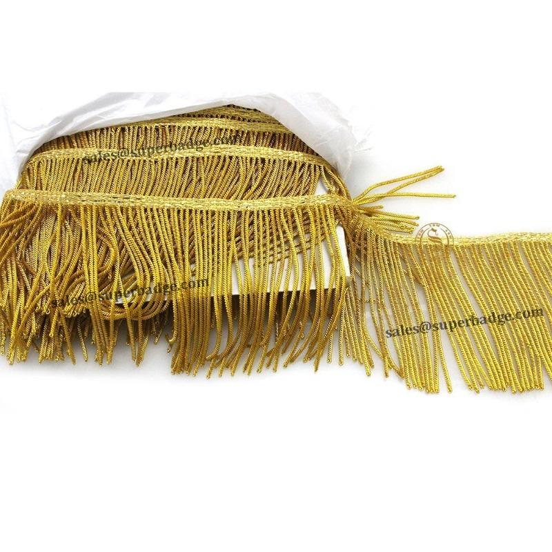 Custom Gold Fringe Trim – Metallic Bullion Wire Flag Fringe, Ceremonial Banner Trim & Regimental Uniform Accoutrements