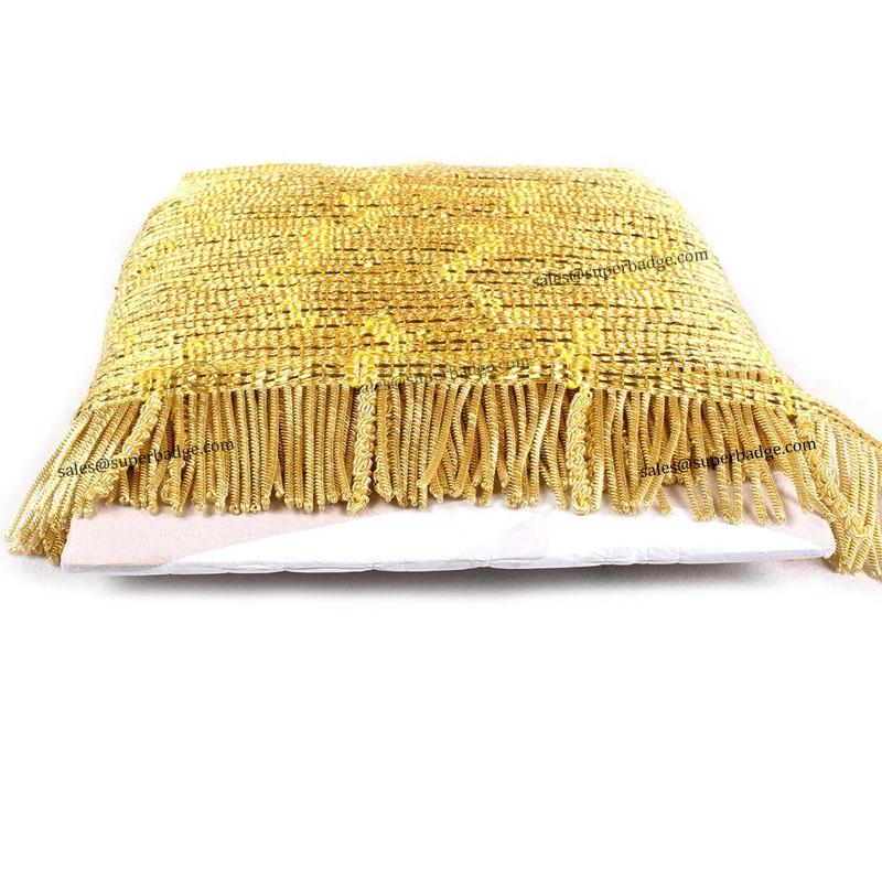 High Quality Customized Gold French Bullion Woven Wire Fringes Eco-Friendly Hand-sewing Decorative Trim Accessory