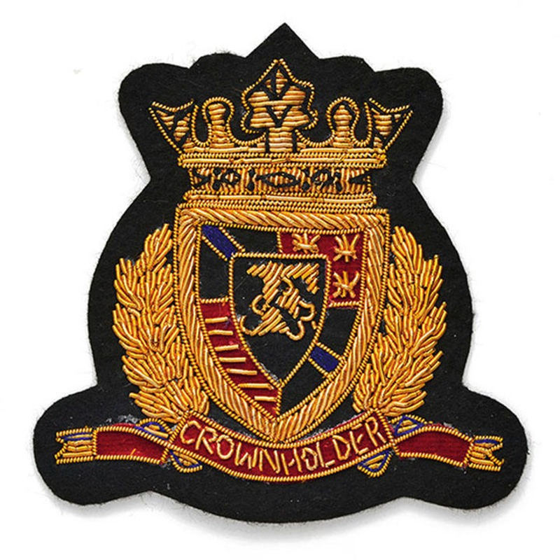 Custom Hand Embroidered Badges – Gold & Silver Bullion Wire Crests, Blazer Emblems & Regimental Uniform Patches