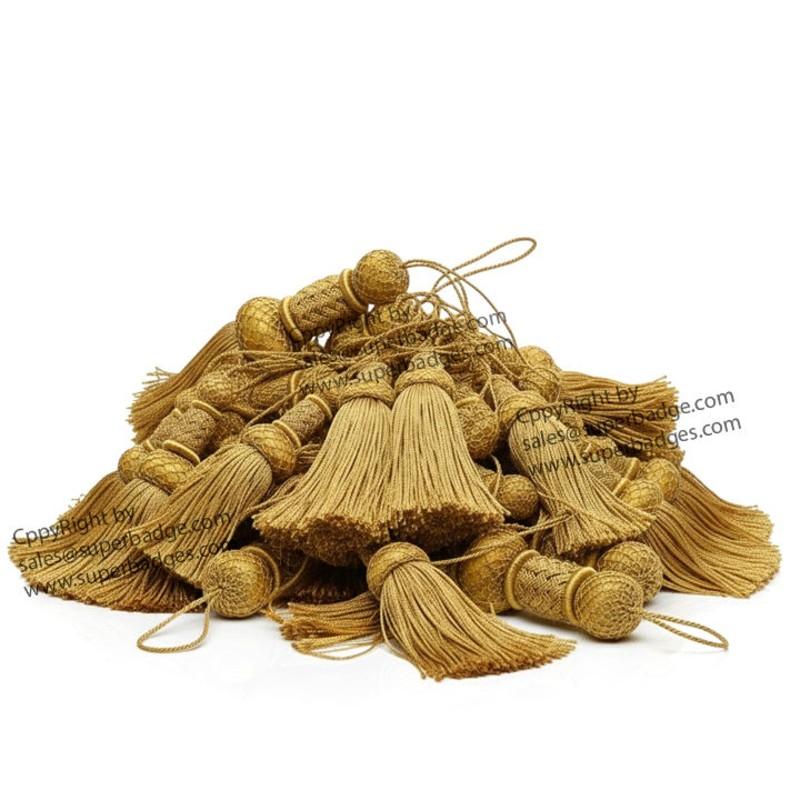 Custom Gold Bullion Tassels – Metallic Wire Ceremonial Cord Tassels, Flag & Banner Hanging Tassels & Regimental Uniform Accoutrements