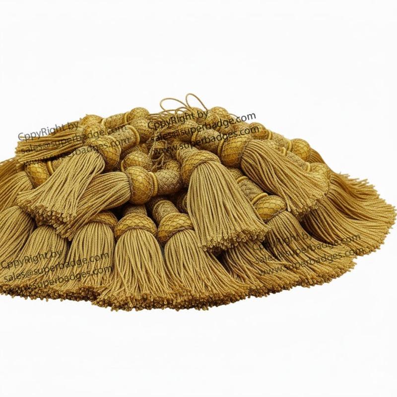 Custom Gold Bullion Tassels – Metallic Wire Ceremonial Cord Tassels, Flag & Banner Hanging Tassels & Regimental Uniform Accoutrements