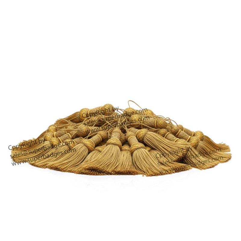Custom Gold Bullion Tassels – Metallic Wire Ceremonial Cord Tassels, Flag & Banner Hanging Tassels & Regimental Uniform Accoutrements