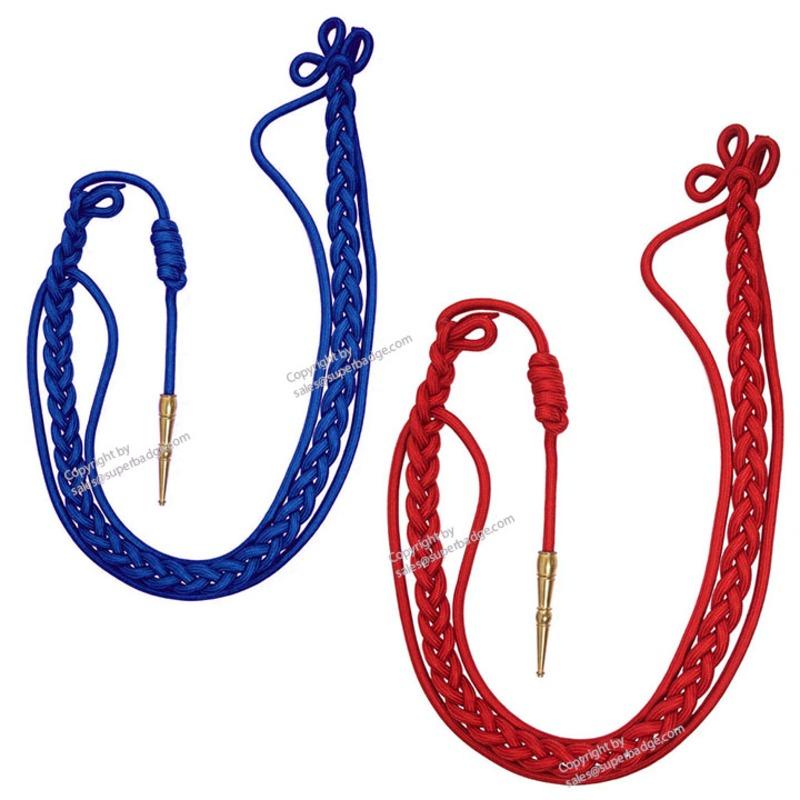 Custom Single-Tip Ceremonial Shoulder Cords – Military Dress Uniform Braids, 1-Tip Honor Guard Cords & Regimental Parade Accoutrements
