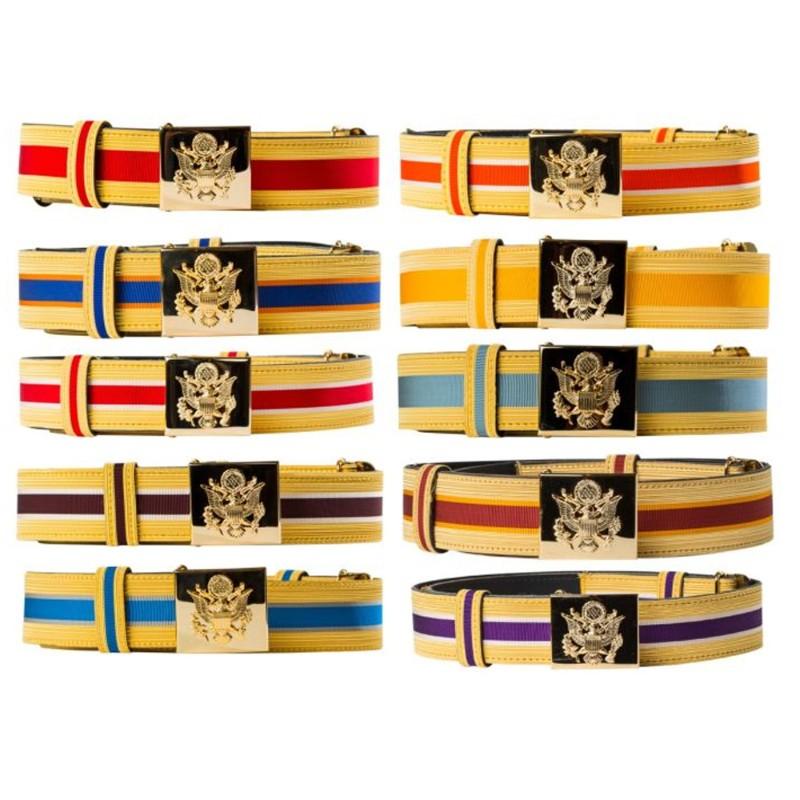 Custom Ceremonial Belts Braid Lace Belts – Metallic Wire Officer Waist Belts, Parade Web Belts & Custom Die-Struck Metal Buckle Accoutrements