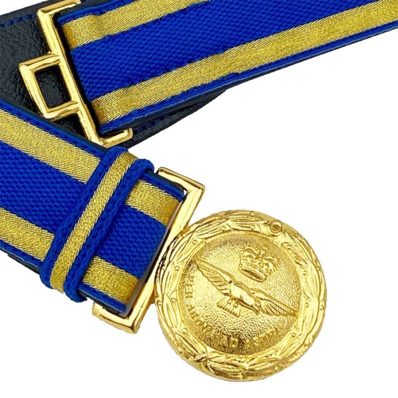 Custom Gold Braid Ceremonial Belt – Custom Metallic Wire Parade Belt with Solid Brass Crest Buckle, Officer Waist Belt & Honor Guard Accoutrements