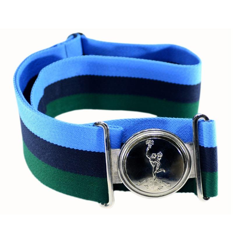 Custom 2-Color Webbing Ceremonial Belt – Dual-Color Woven Parade Belt with Solid Metal Interlocking Buckle, Officer Waist Belt & Honor Guard Accoutrements