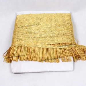 High Quality Customized Gold French Bullion Woven Wire Fringes Eco-Friendly Hand-sewing Decorative Trim Accessory