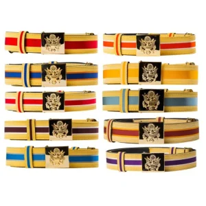 Custom Ceremonial Belts Braid Lace Belts – Metallic Wire Officer Waist Belts, Parade Web Belts &amp; Custom Die-Struck Metal Buckle Accoutrements