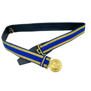 Custom Gold Braid Ceremonial Belt – Custom Metallic Wire Parade Belt with Solid Brass Crest Buckle, Officer Waist Belt &amp; Honor Guard Accoutrements
