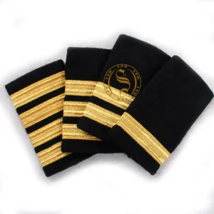 Custom Pilot Epaulettes – Metallic Gold Metallic Wire Stripes (1, 2, 3, 4 Bars), Commercial Airline Rank Shoulder Boards, Aviation &amp; Naval Epaulets