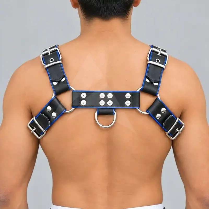 Real Leather Harness Men | Custom Made Black Leather Chest Harness