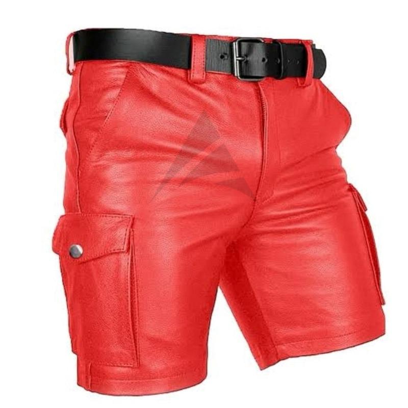 Leather Cargo Shorts