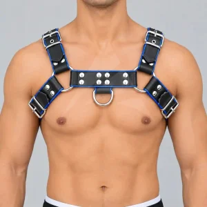 Real Leather Harness Men | Custom Made Black Leather Chest Harness