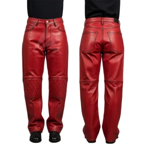 Red Leather Pants Male