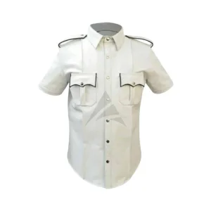 White Real Leather Shirts