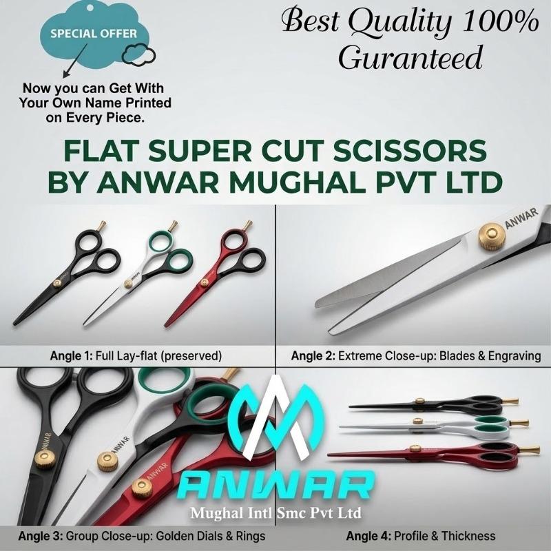 Professional Flat Super Cut Hair Scissors Set – Custom Engraved