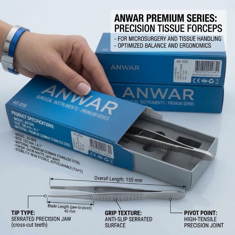 Tissue Forceps - High Precision Surgical Tool Stainless Steel