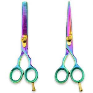 Professional Rainbow Titanium Barber Shear Set (Cutting &amp; Thinning)