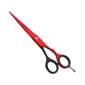 Piranha Cut Matte Red &amp; Black Professional Barber Shear