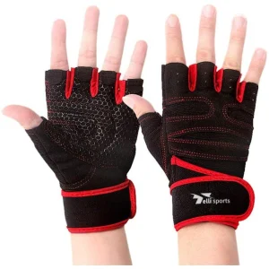 Half Finger Workout Gloves Padded Anti-Slip Gym &amp; Weightlifting Gloves | Telli Sports