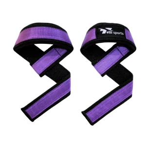 Purple Weight Lifting Straps – Neoprene Padded Wrist Support for Strength Training