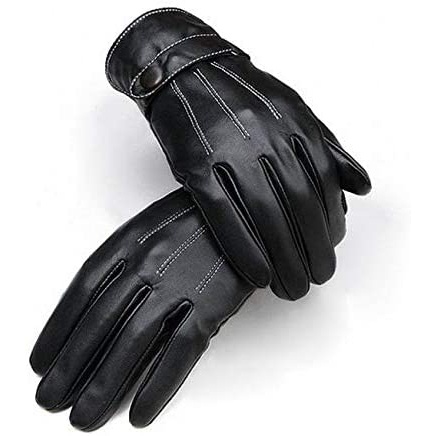 Men Warm Comfortable Lined Leather Gloves For Skiing, Cycling, Driving & Riding