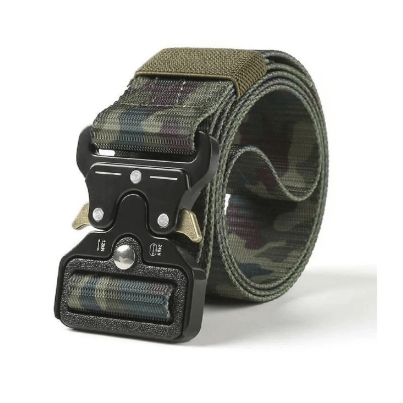 Camouflage Tactical Belt – Military Nylon Belt with Quick-Release Metal Buckle for Army, Police