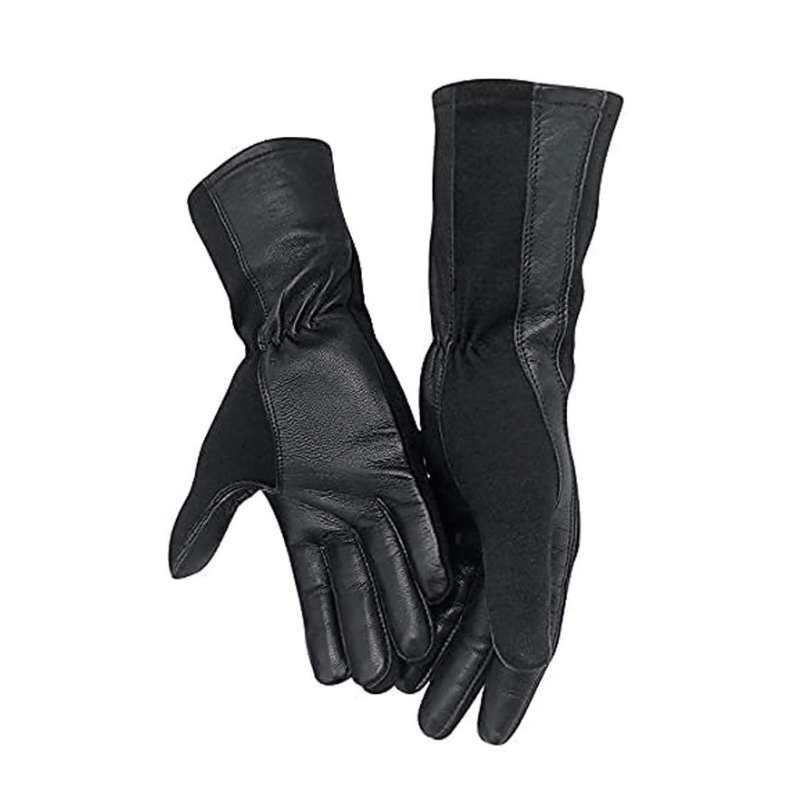 Pilot Leather Gloves – Black Aviation Gloves for Professional Pilots, Driving &amp; Outdoor Use