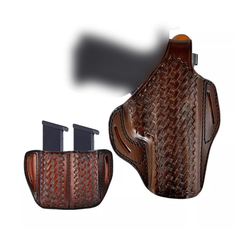 Handcrafted Leather Holster – Woven Design Premium Carry Holster for Law Enforcement &amp; Collectors