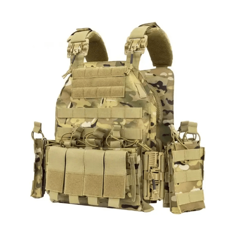 Camouflage Tactical Protective Vest – Outdoor Military Gear for Security &amp; Training Use