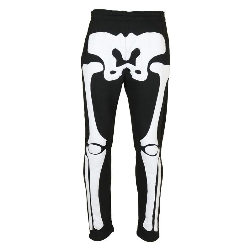 Men’s 100% Cotton Skeleton Jogger Pants – Black Graphic Sweatpants