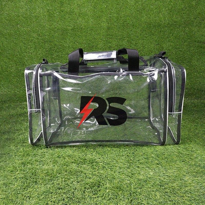 Clear Transparent Sports Duffel Bag with Zipper Closure and Carry Handles
