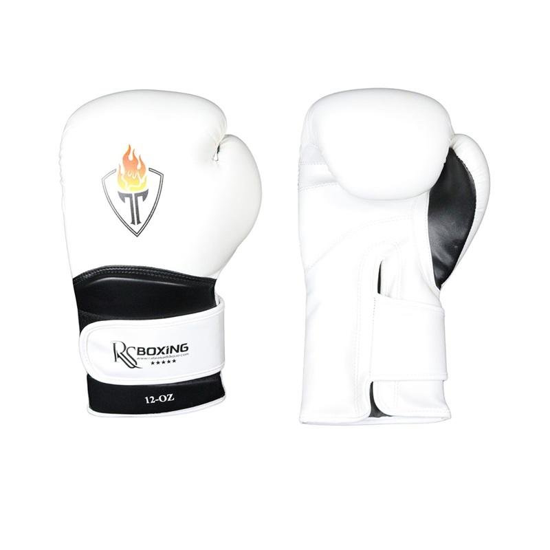 White Training Boxing Gloves with Protective Padding and Wrist Support