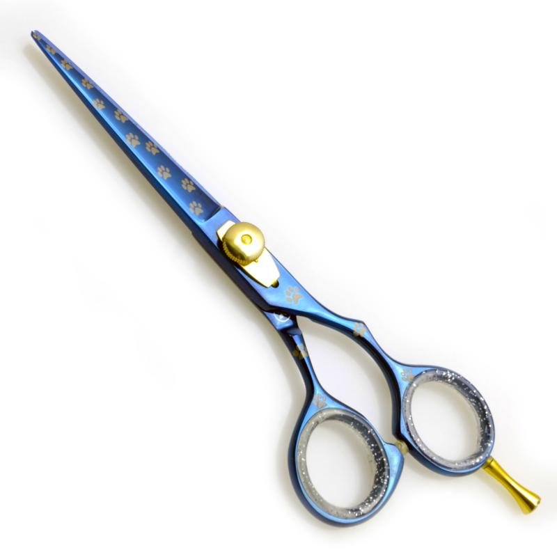 Professional Grooming Scissors for Pets Cats Dogs - Blue Plasma