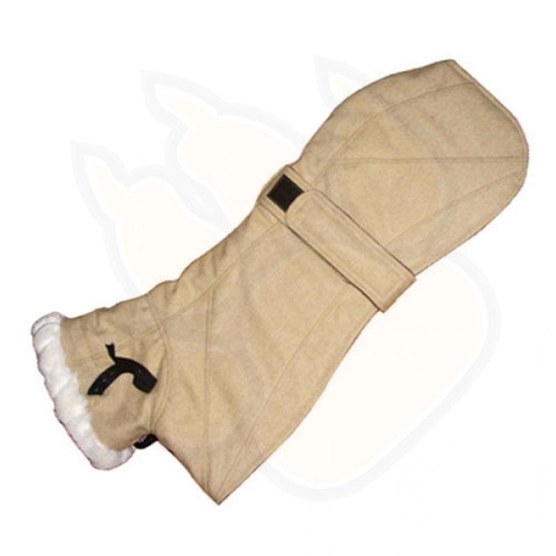 Very Warm Wool Dog Jacket with Fleece Lining &amp; Velcro Closure