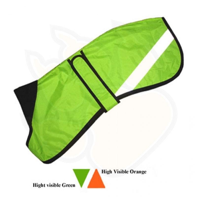 High-Visibility Reflective Greyhound &amp; Whippet Summer Coat with Cotton Lining and Velcro Belly Strap