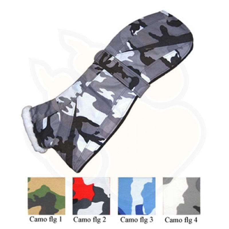 Camouflage Waterproof Greyhound &amp; Whippet Jacket – 600D Polyester, Fleece &amp; Adjustable Belly Strap
