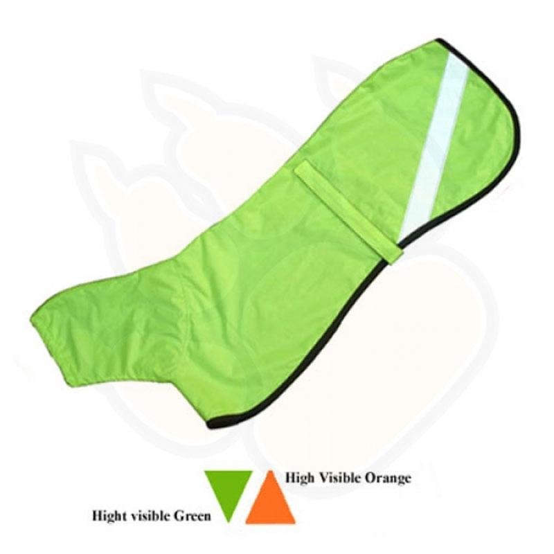High-Visibility Winter Safety Jacket for Greyhound &amp; Whippet – Reflective Tape &amp; Velcro Belly Strap