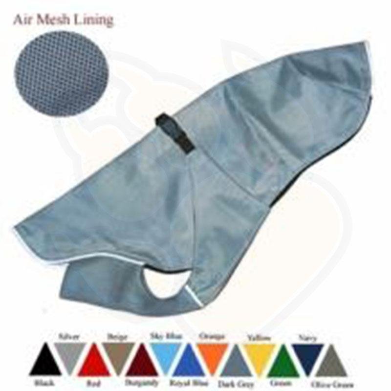 Greyhound &amp; Whippet Summer Coat – 320D Waterproof Shell with Cotton Bathrobe Front &amp; 100% Cotton Lining