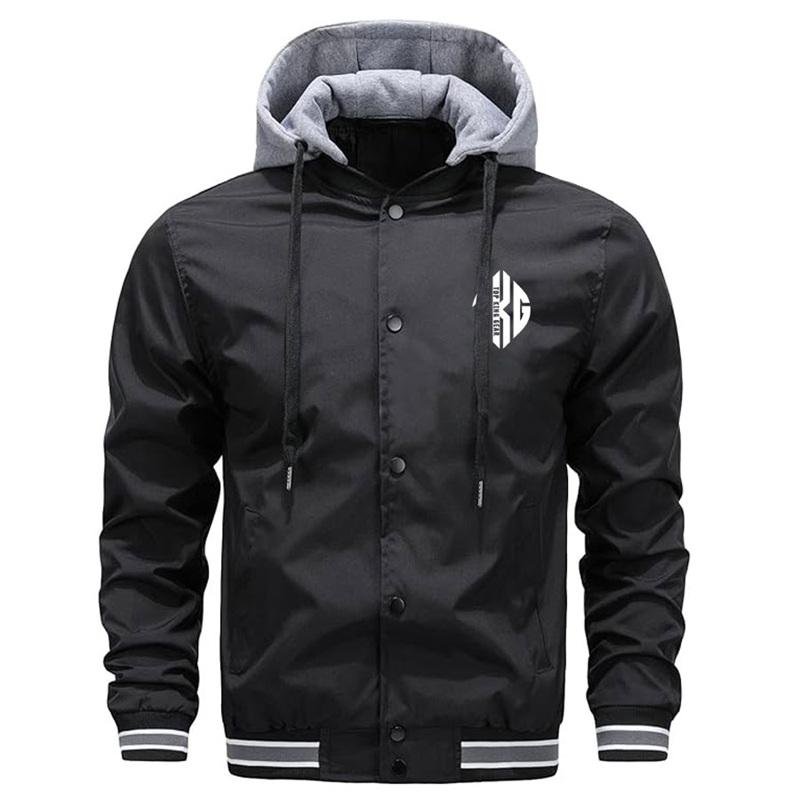 Men’s Varsity Hooded Softshell Jacket – Casual Sports Outerwear