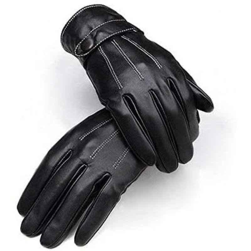 Men Warm Comfortable Lined Leather Gloves For Skiing, Cycling, Driving &amp; Riding | Telli Sports